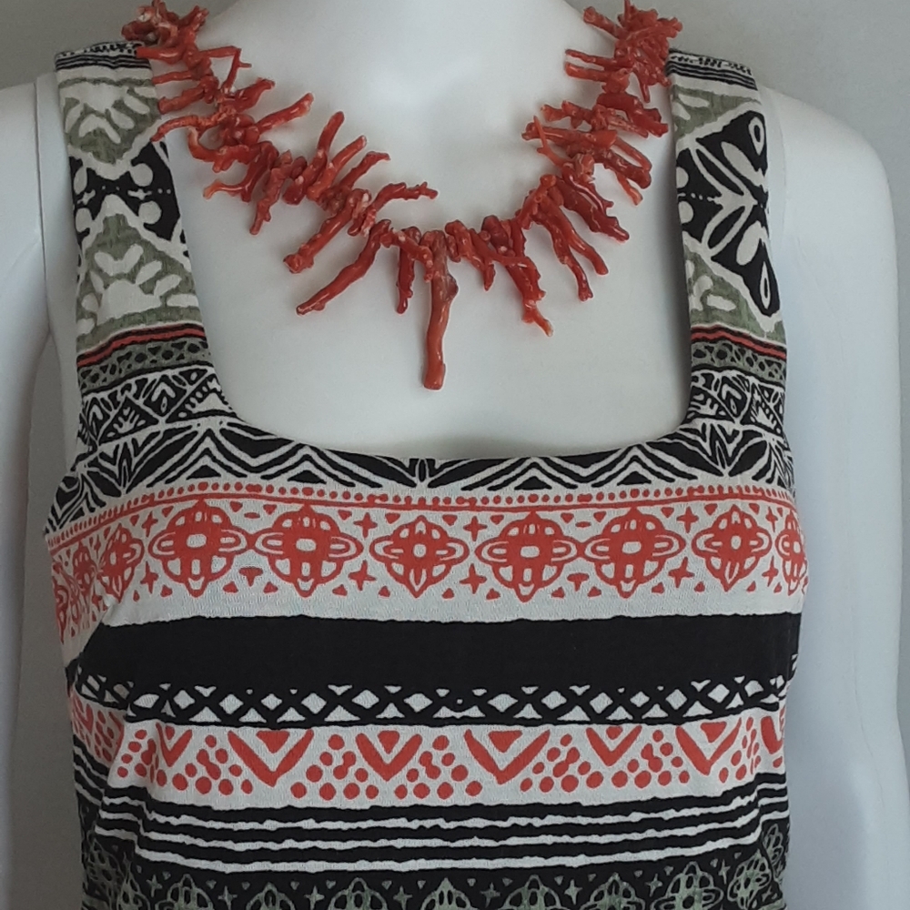 LOFT Riverwalk Fit and Flare Abstract Stripe Print Sleeveless Dress Sz 2 - Picture 2 of 9